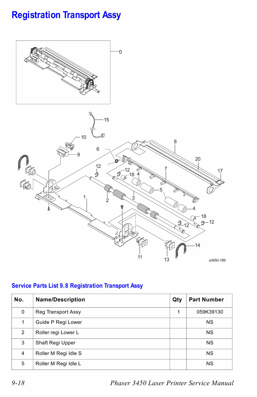 Xerox Phaser 3450 Parts List Manual-5